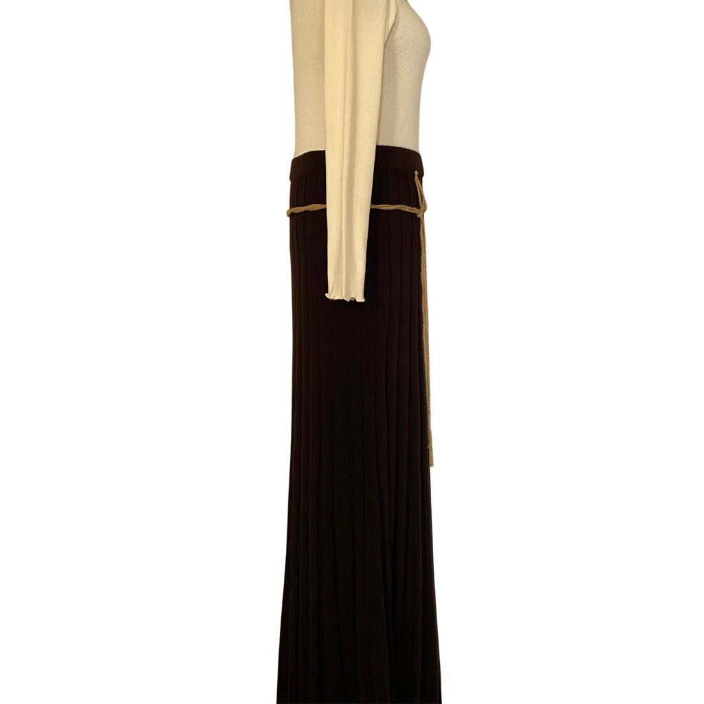 Özel Örgü Detaylı Pliseli Uzun Etek