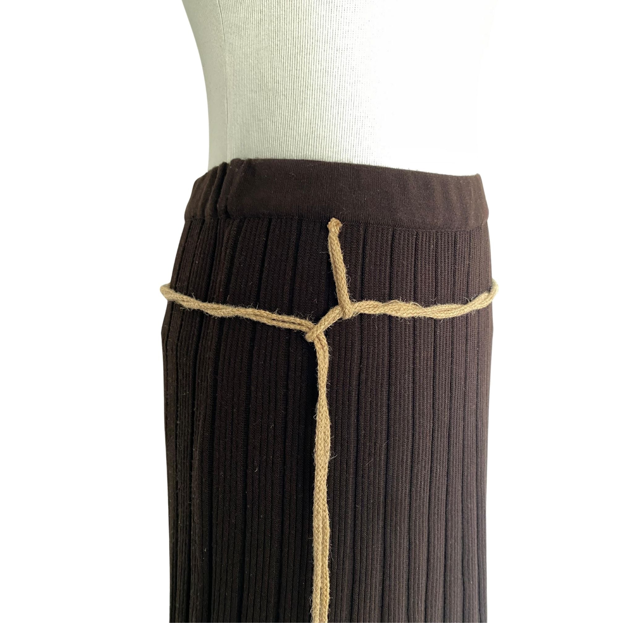 Özel Örgü Detaylı Pliseli Uzun Etek