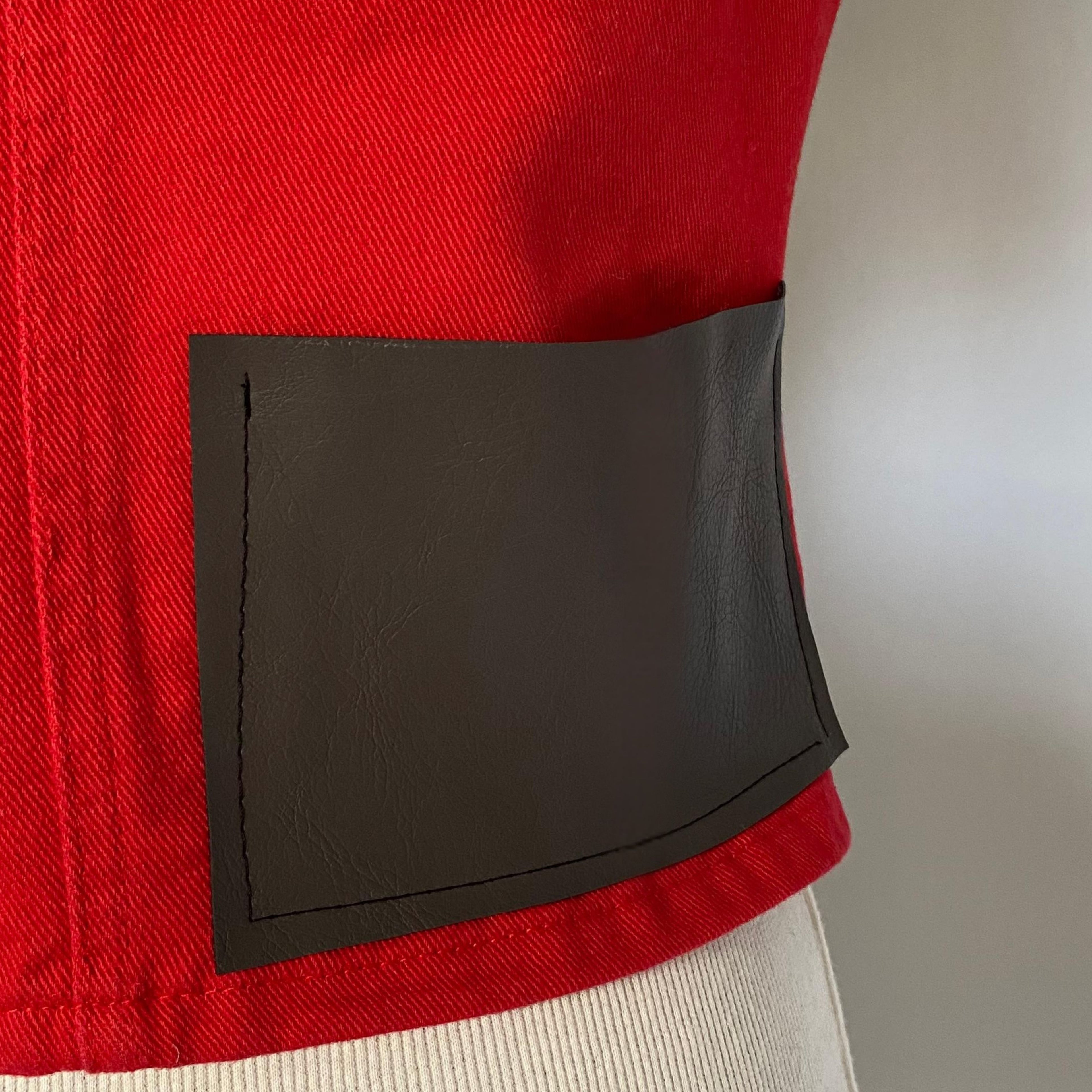 Deri Detaylı Kot Yelek